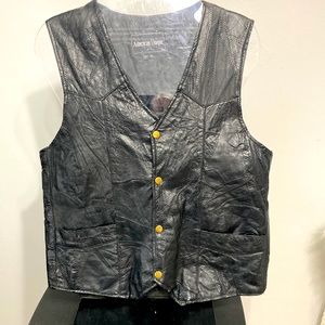 Motorcycle Vest Black Leather size.Medium